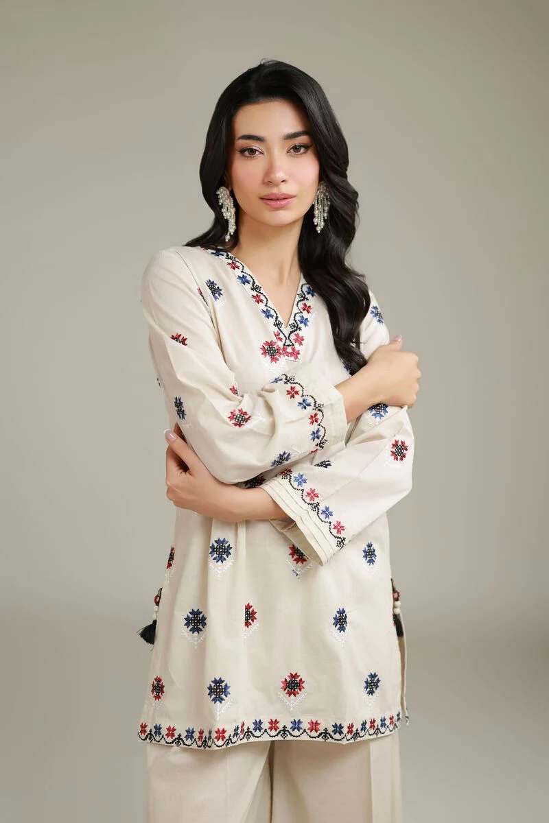 Floral V-Neck Kurta - Image 2