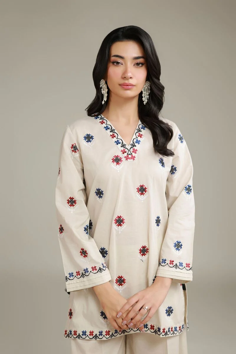 Floral V-Neck Kurta - Image 4