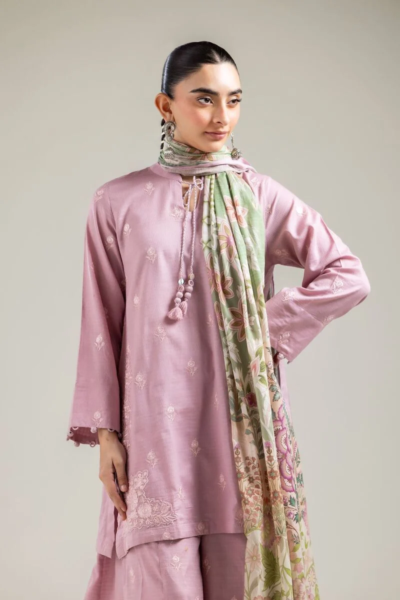 Cotton Dobby Pink Cotton Kurta