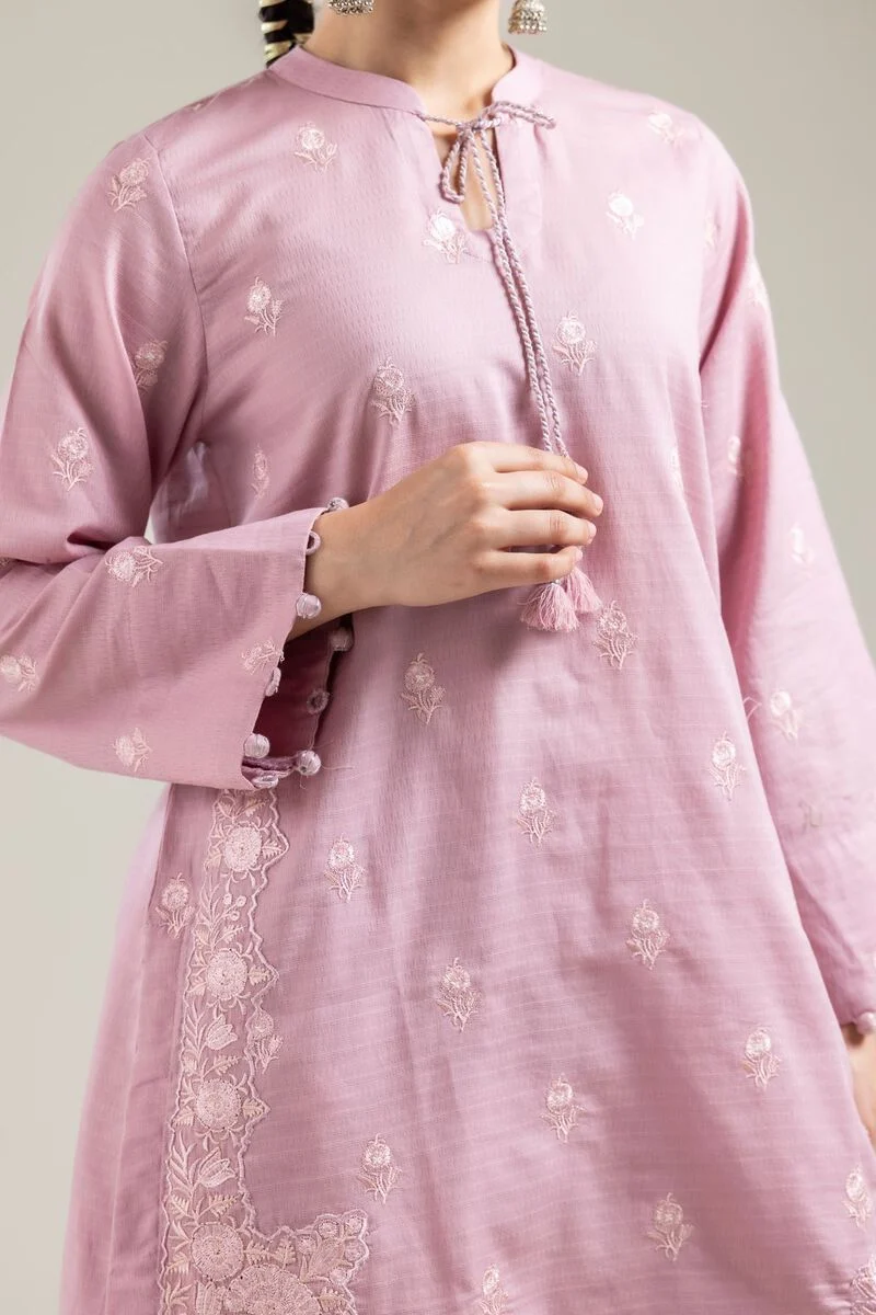 Cotton Dobby Pink Cotton Kurta - Image 8