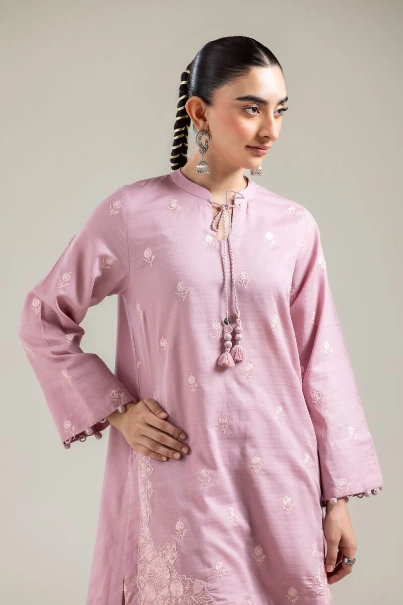 Cotton Dobby Pink Cotton Kurta - Image 7