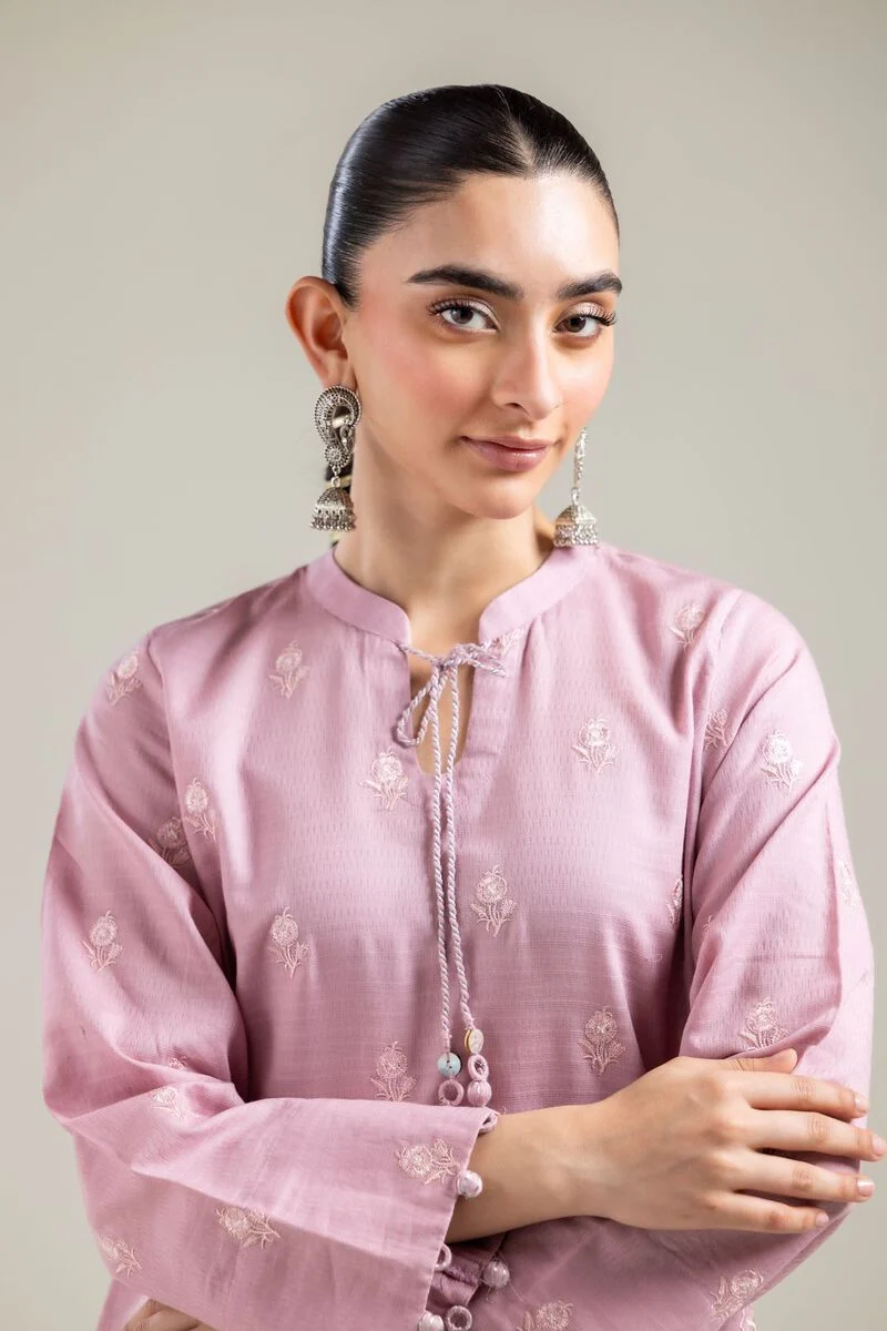 Cotton Dobby Pink Cotton Kurta - Image 6