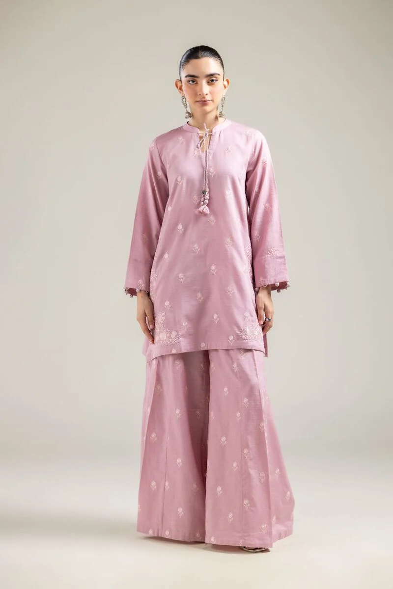 Cotton Dobby Pink Cotton Kurta - Image 5