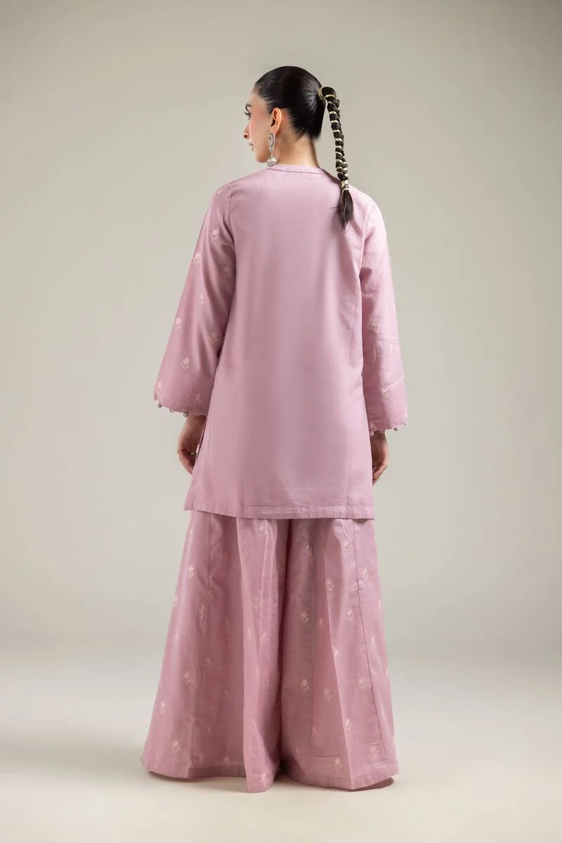 Cotton Dobby Pink Cotton Kurta - Image 4