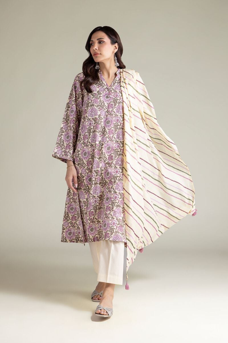 Lawn Striped Dupatta - Image 2