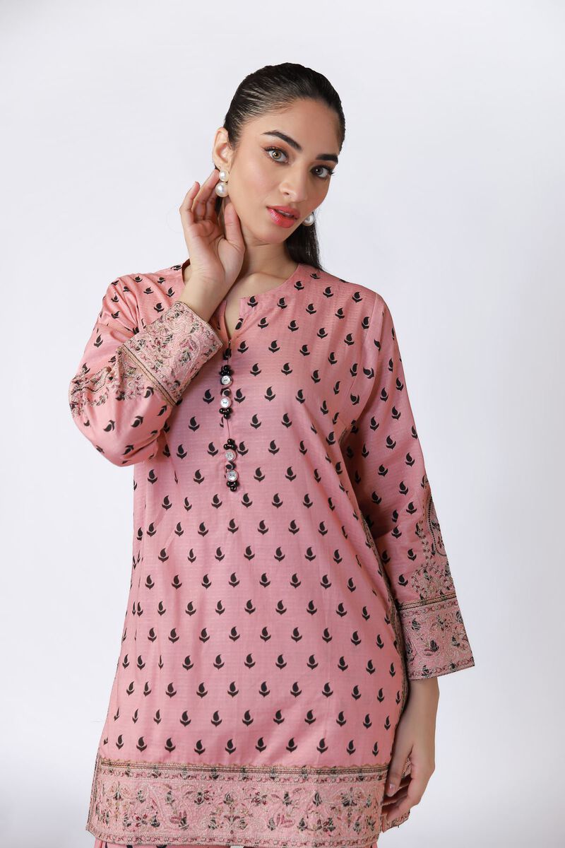 Embroidered Cotton Dobby Kurta - Image 2