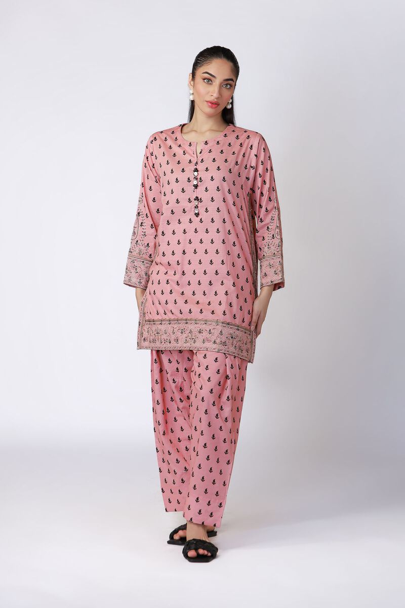 Embroidered Cotton Dobby Kurta - Image 3