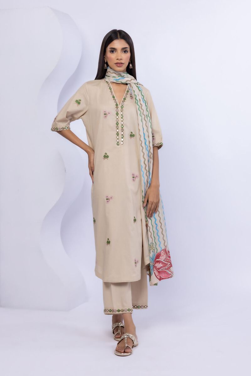 Kurta - Floral Embroidered Cambric