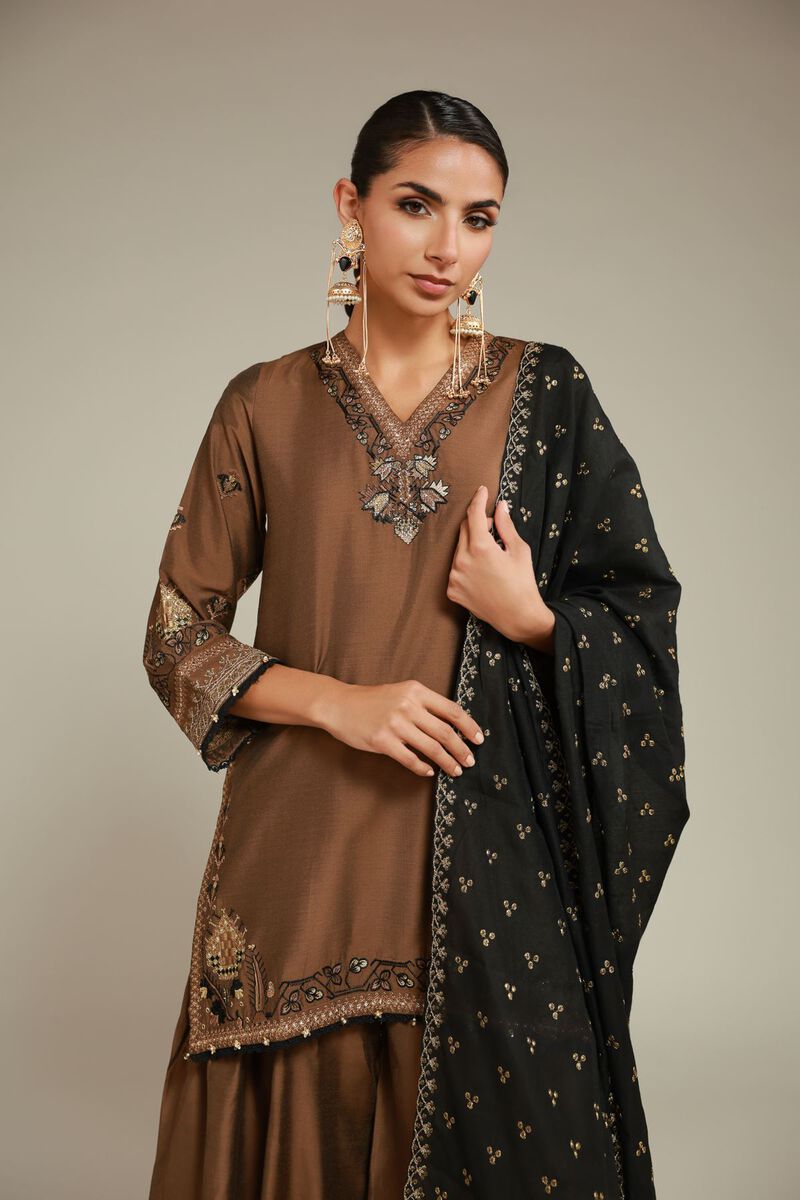 3 Piece Co-ord Set - Embroidered Raw Silk - Image 5