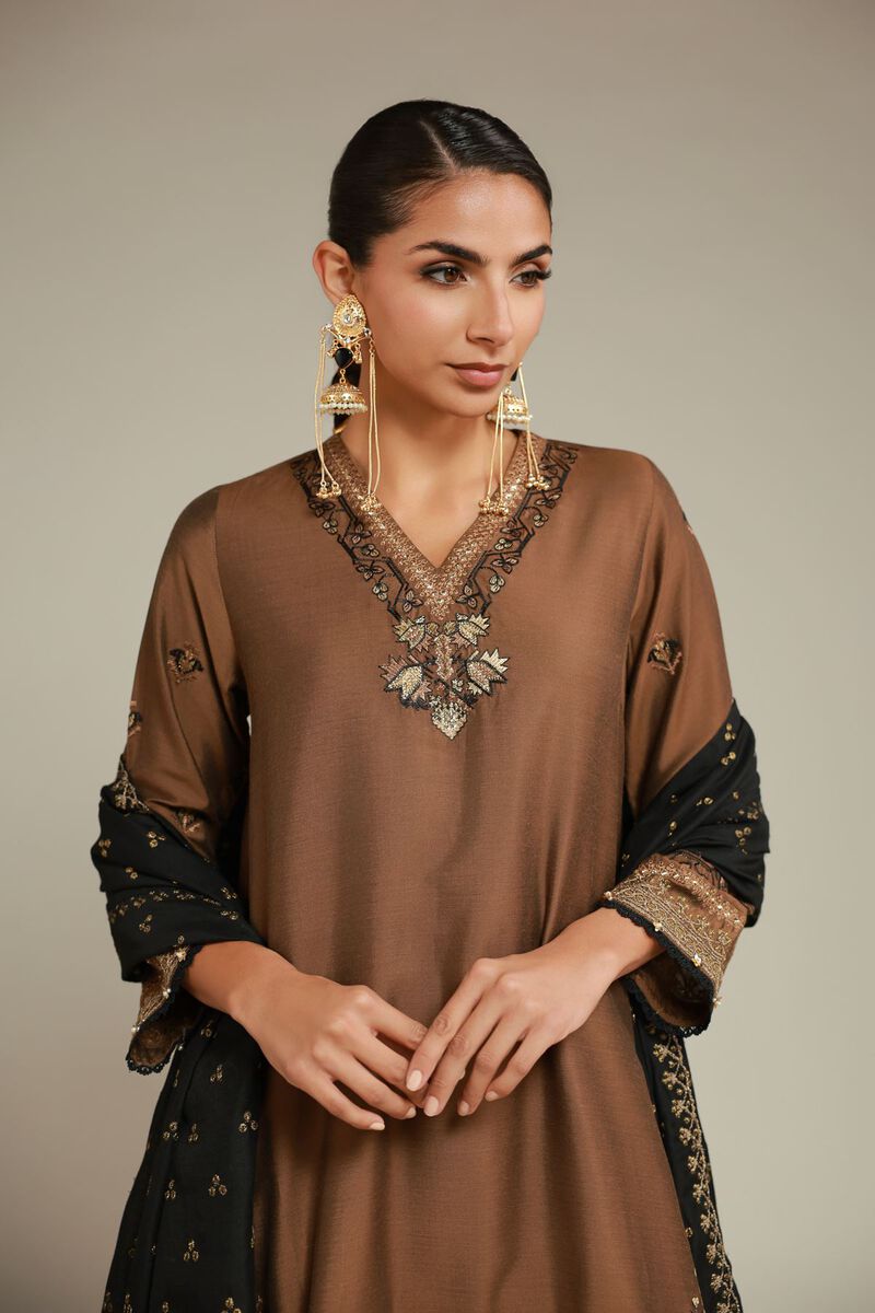 3 Piece Co-ord Set - Embroidered Raw Silk - Image 6