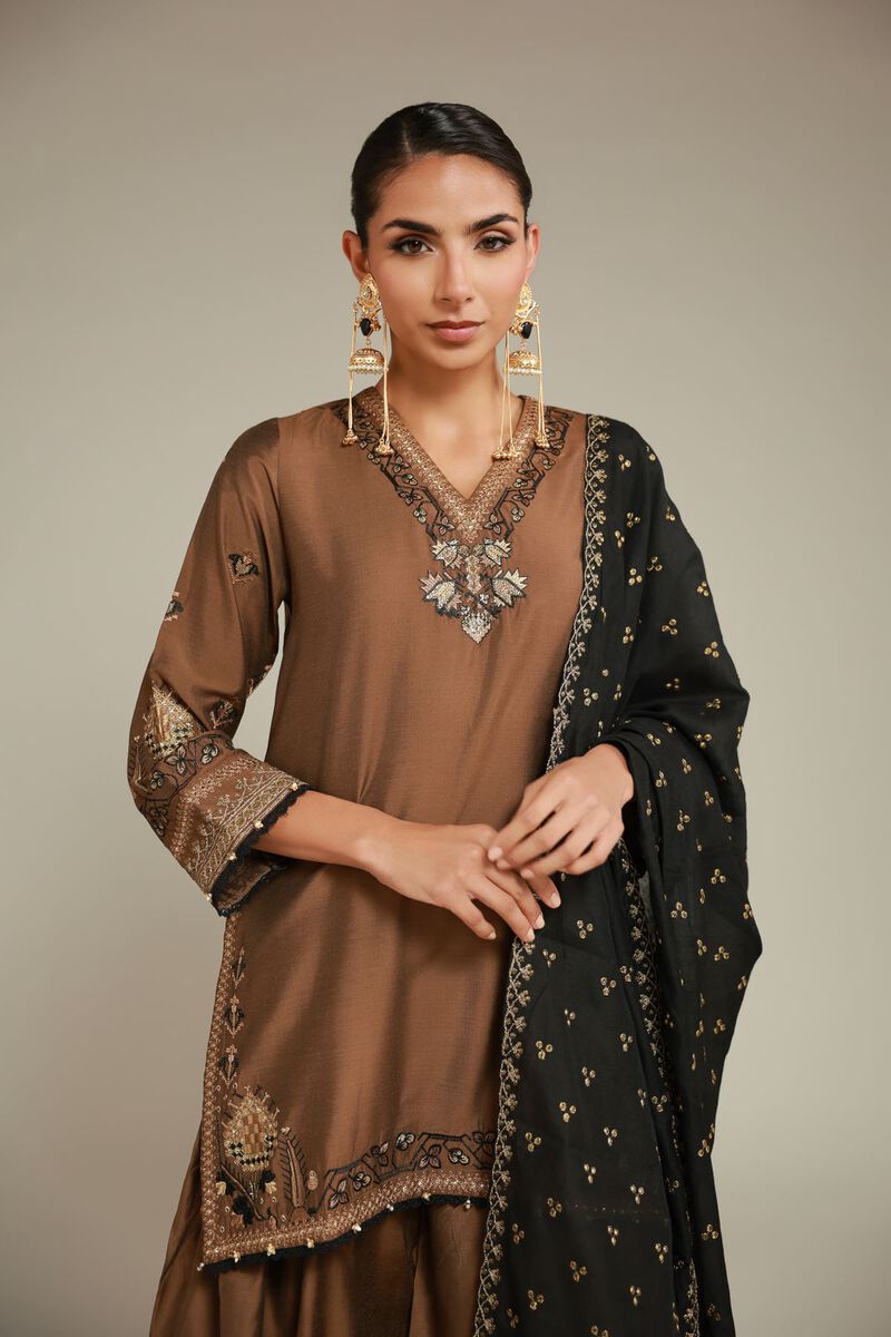 3 Piece Co-ord Set - Embroidered Raw Silk - Image 8
