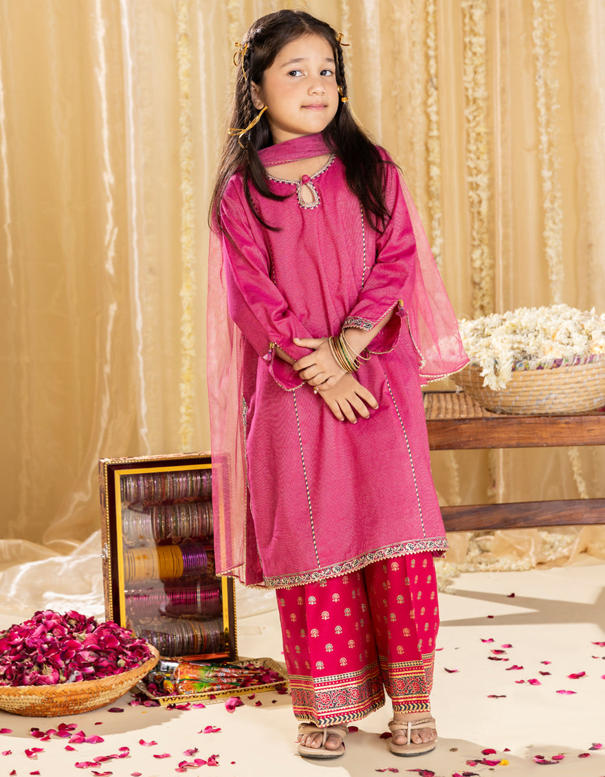 PINK DOBBY 3PC STITCHED
