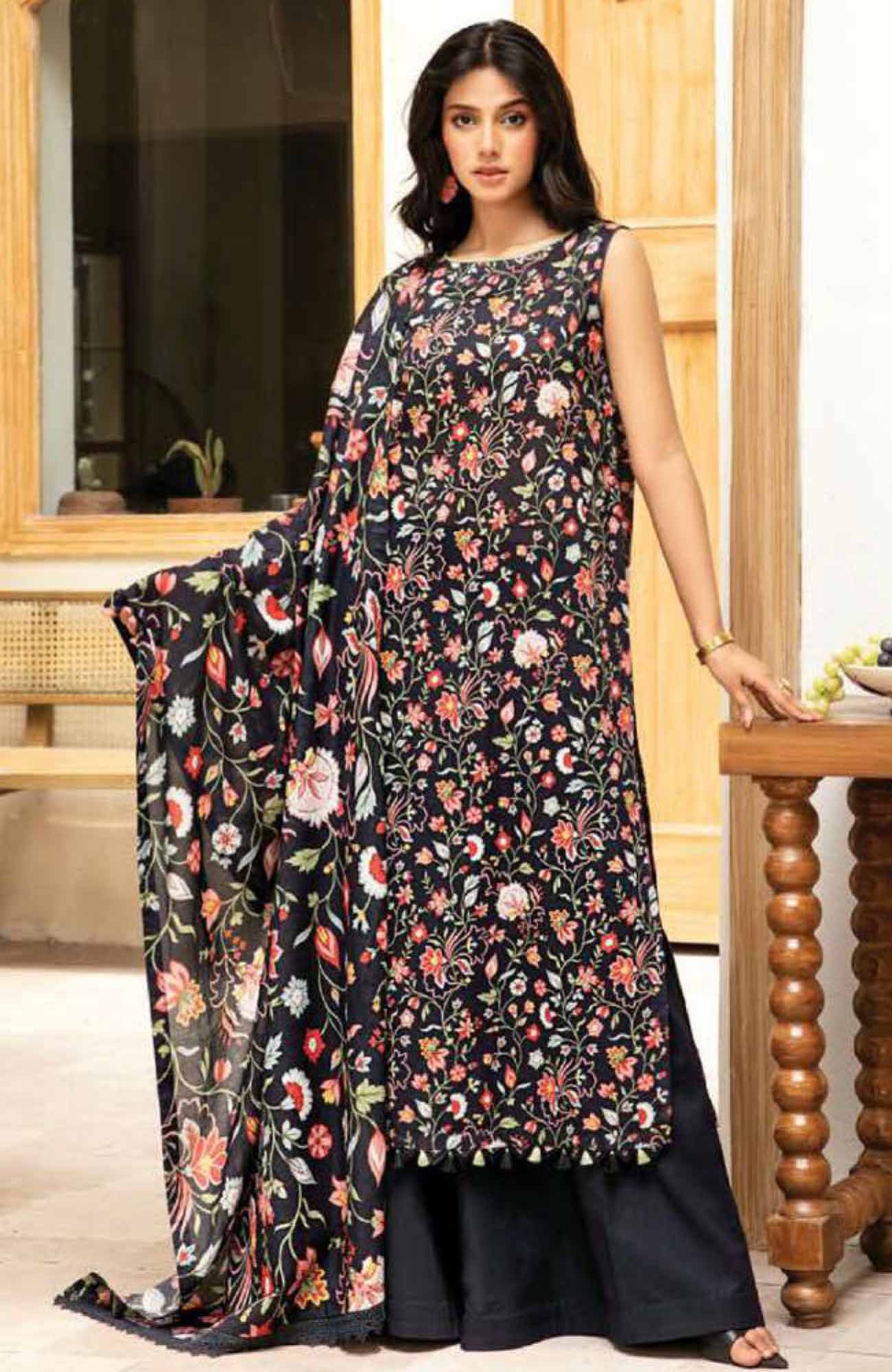 M Basic Elaheh By Maria B Unstitched Lawn Printed 3 Piece Suit - MBSCELPL08