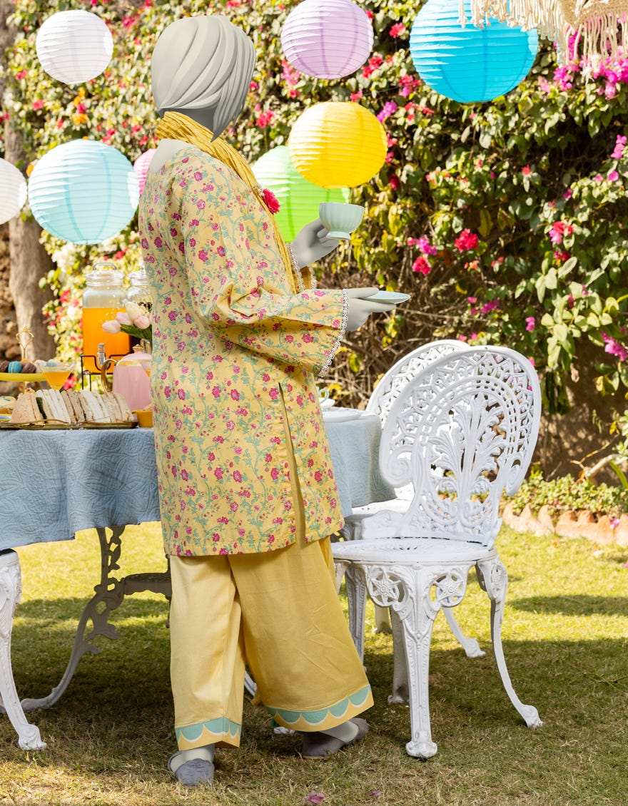 YELLOW LAWN PRINTED 3PC - Image 3
