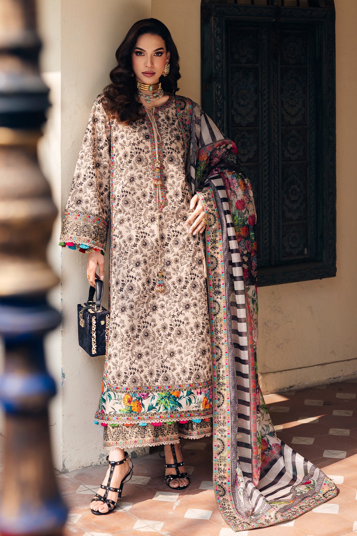 3-PC Stitched Embroidered Lawn Collection ED6-01