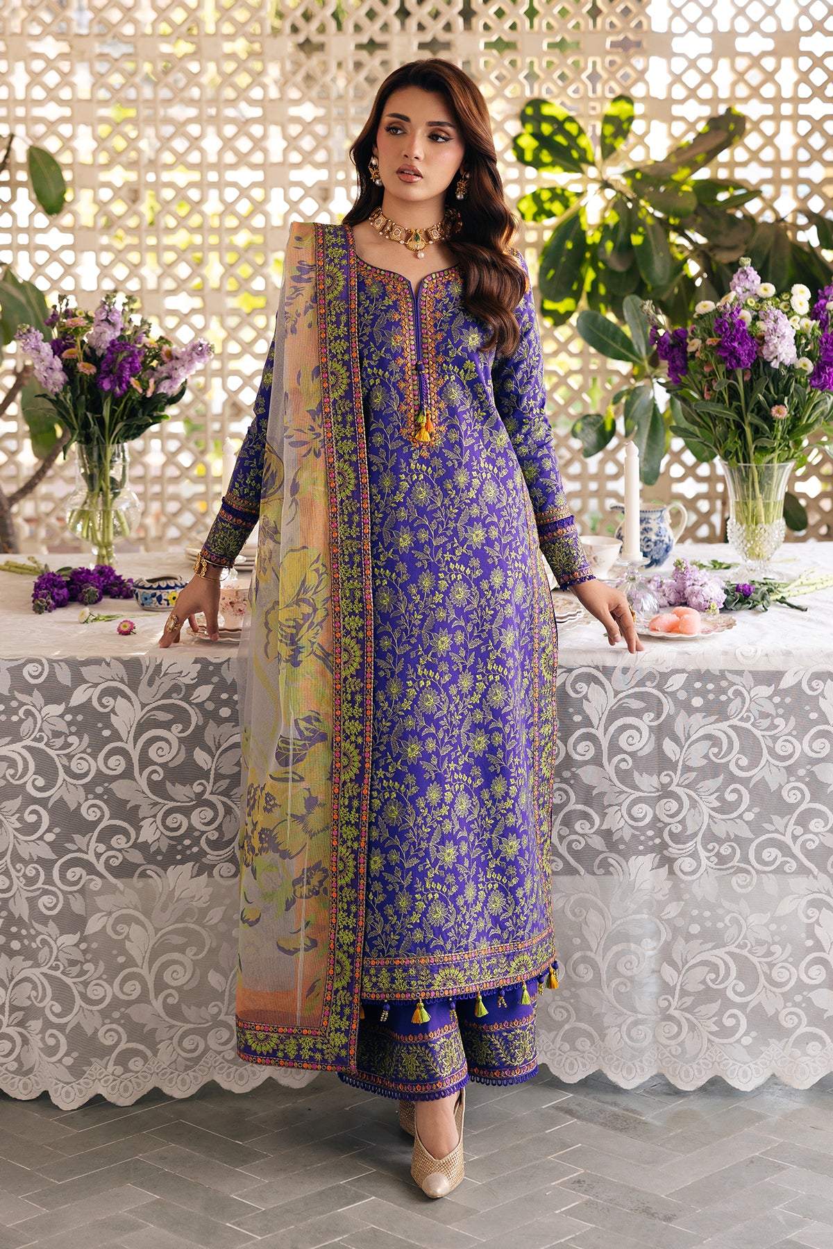 3-PC Stitched Embroidered Lawn Collection ED6-04