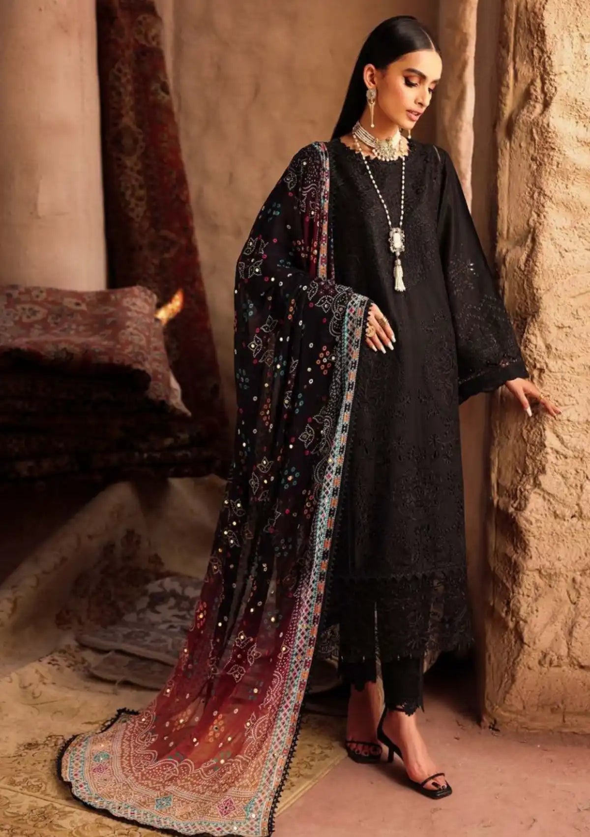Nureh Bazaar Chikankari Lawn 3-Piece Unstitched NE-162
