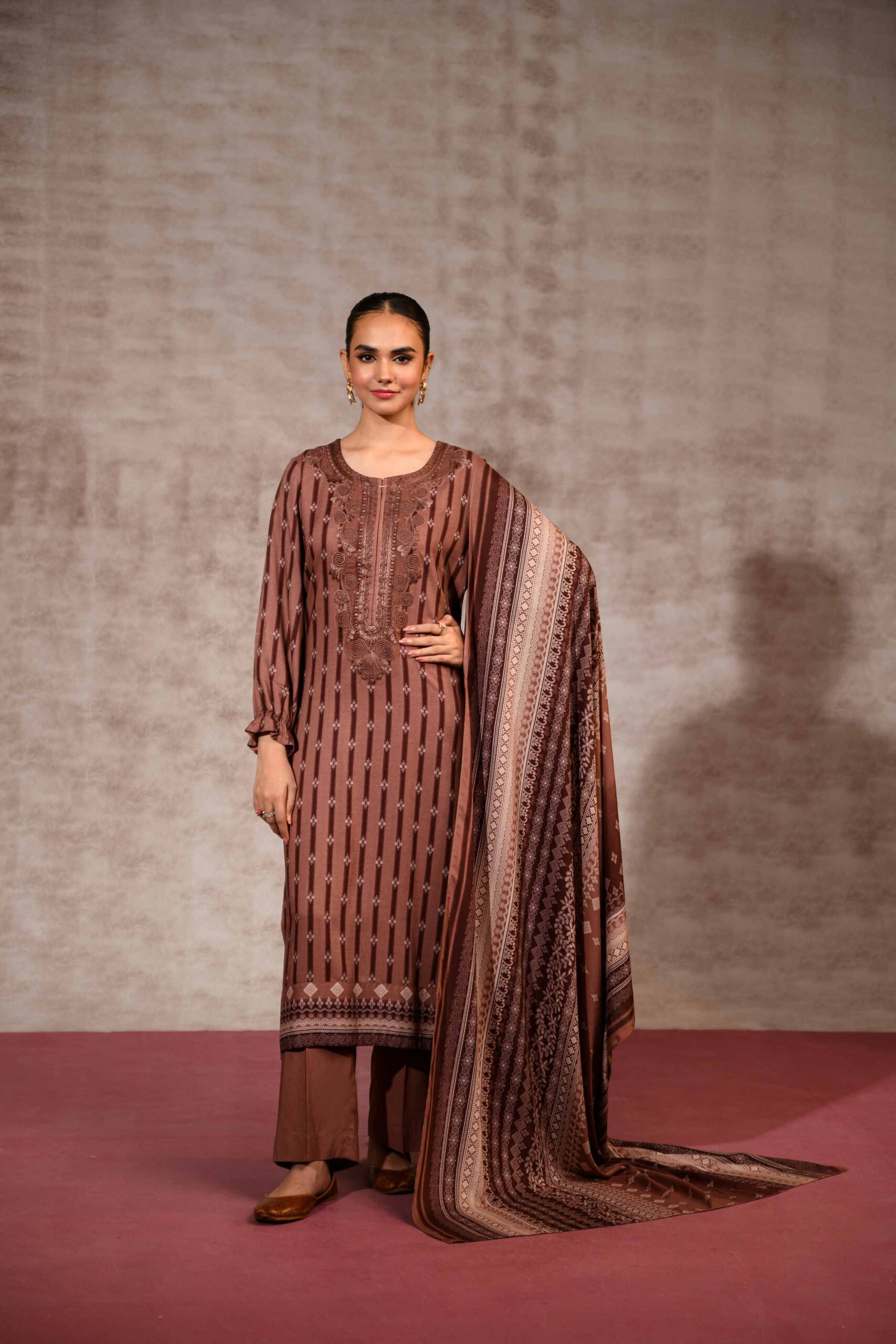 Nishat Linen Unstitched Printed Embroidered Suit 42303173-R