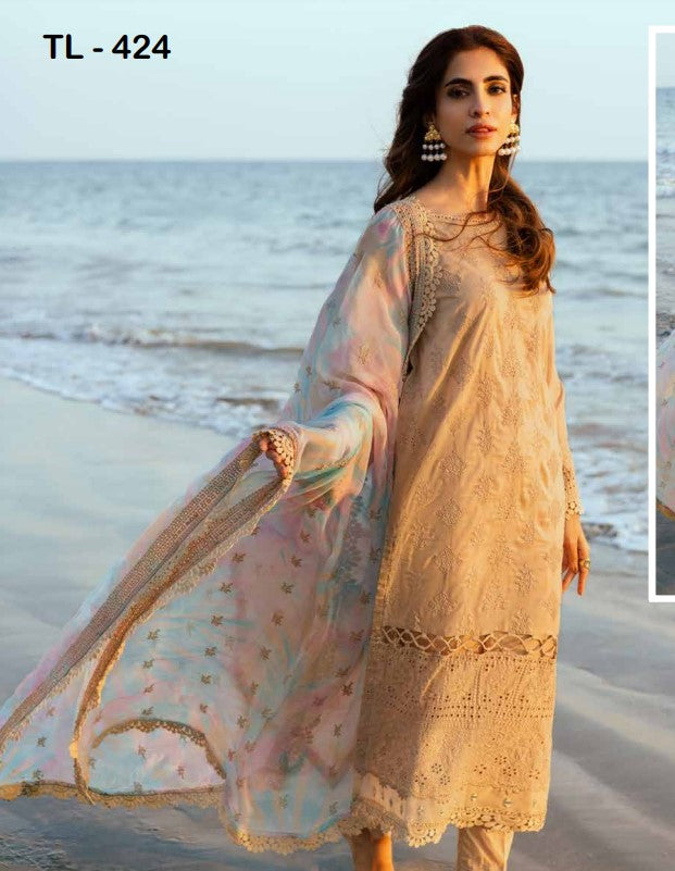 Munaf Textile Tehzeeb Chikankari Embroidered Lawn 3-Piece TL424