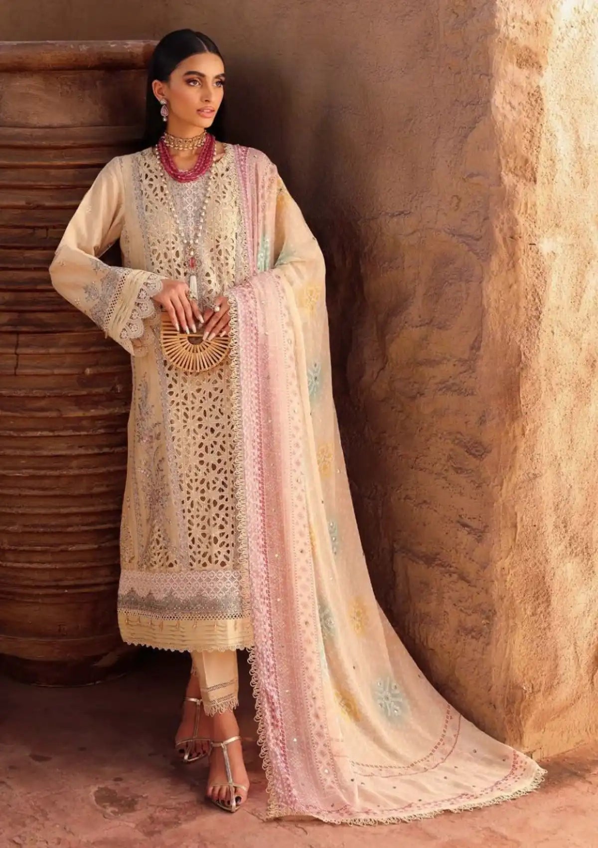 Nureh Bazaar Chikankari Lawn 3-Piece Unstitched NE-159