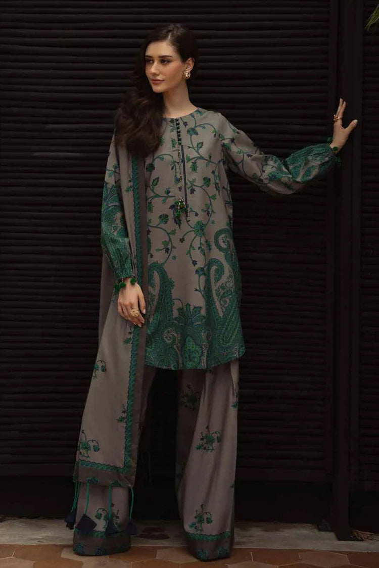 Charizma C-Prints Unstitched Linen 3-Piece CPW5-07 Grey