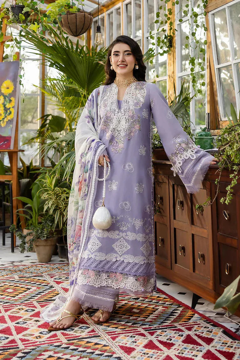 Elaf Lavender Love Chikankari Embroidered 3-Piece Stitched Lawn Suit