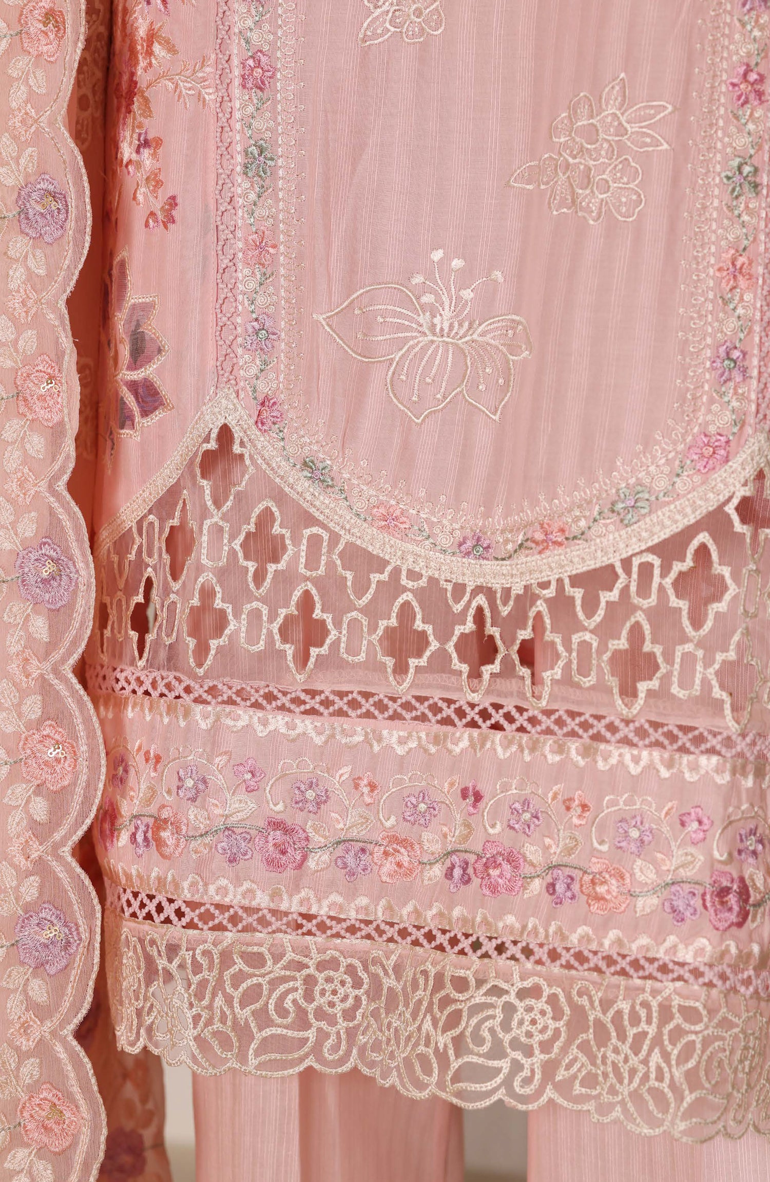 Sadabahar Embroidered Lawn Stitched 3 Piece Suit - Design-05 - SBD26SLB - Pink - Luxury Collection - Image 3